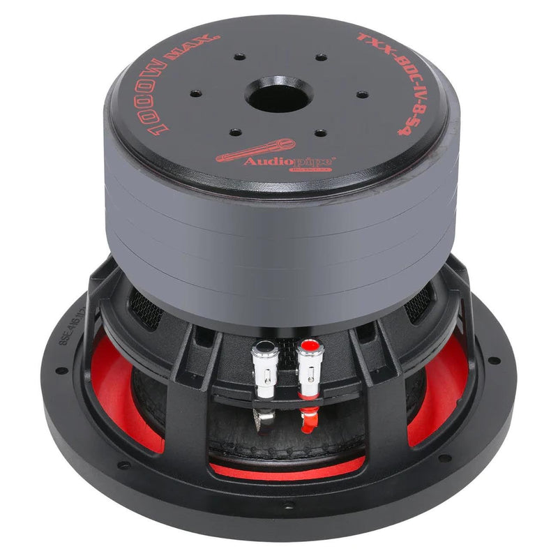 Audiopipe 8" Quad Stack Woofer 500W RMS/1000W Max Single 4 Ohm - TXX-BDC-IV-8-S4