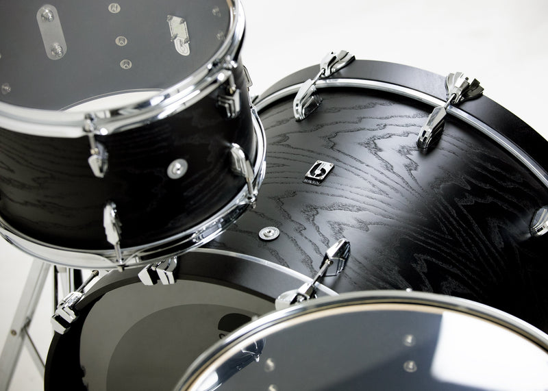 British Drum Co Raven Club Drum Shell Kit (12", 16", 22") - Black Ash Birch