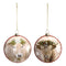 Glittered Glass Cow Disc Ornament (Set of 12)