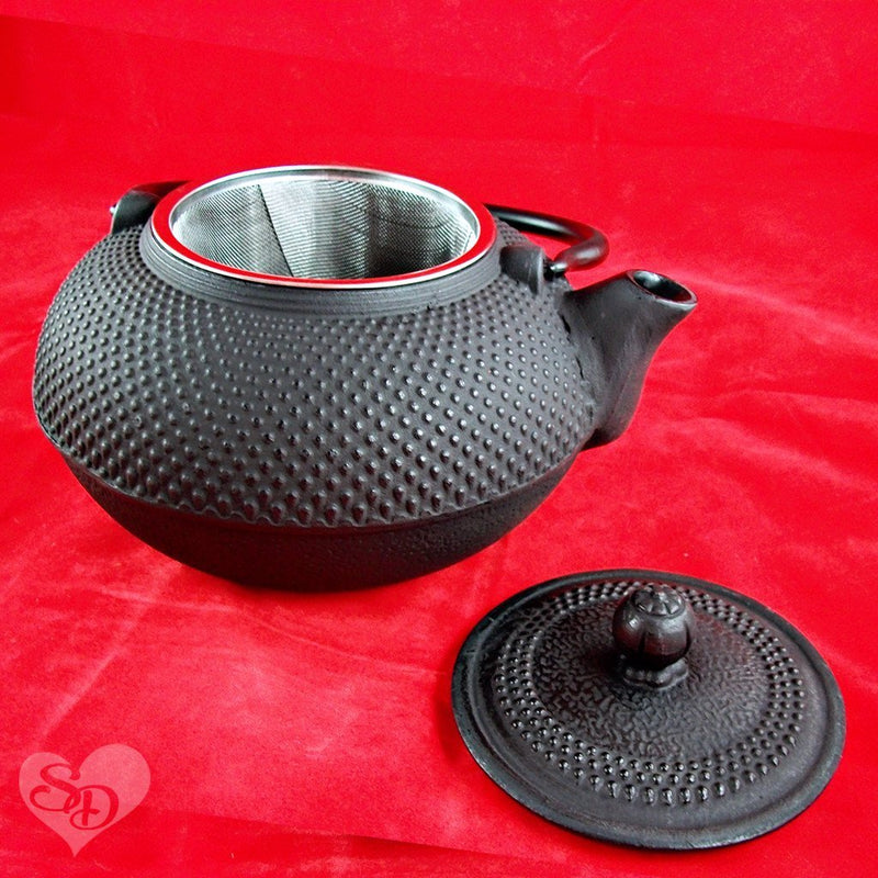 NEW Japanese Tetsubin Cast Iron Teapot 50 oz / 1.5 L Black Large Hobnail Infuser