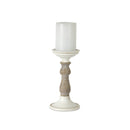 Melrose Ivory Candle Holder with Wood Accent (Set of 3)