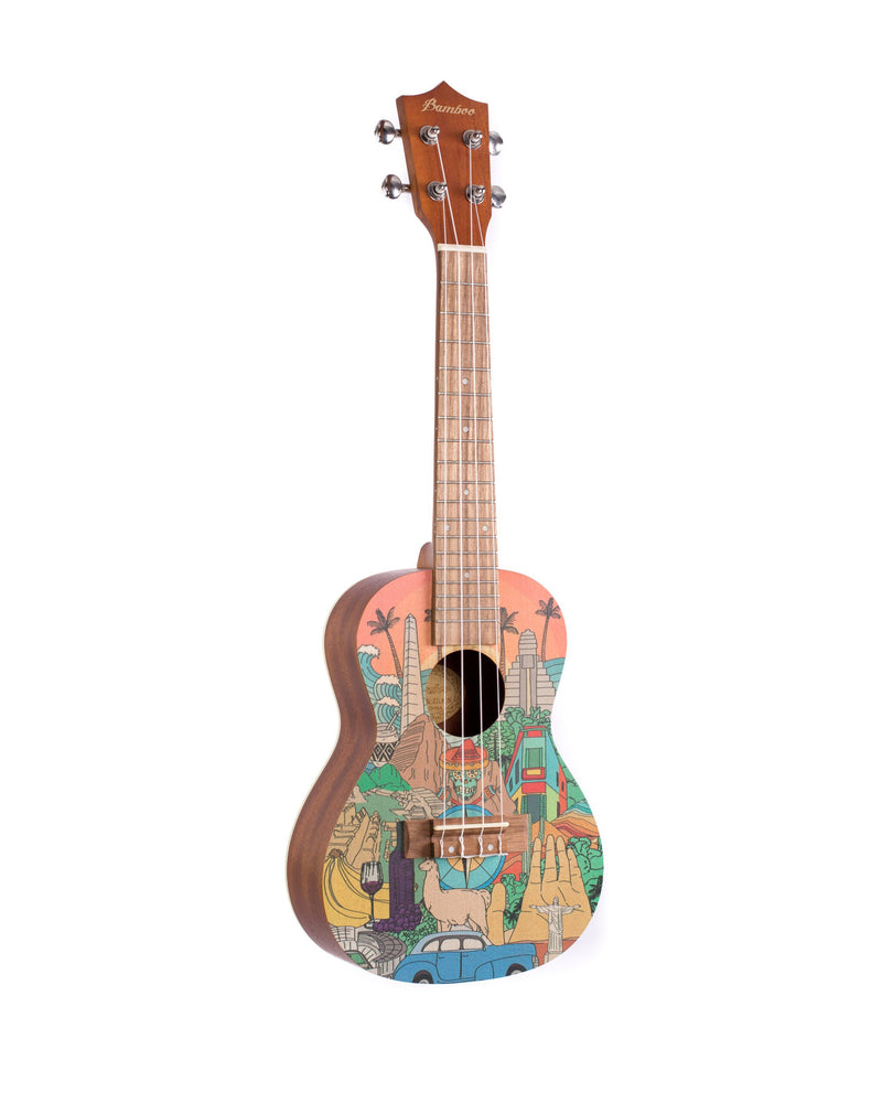 Bamboo U23-LATIN 23" Concert Ukulele – Latin Design w/ Gig Bag