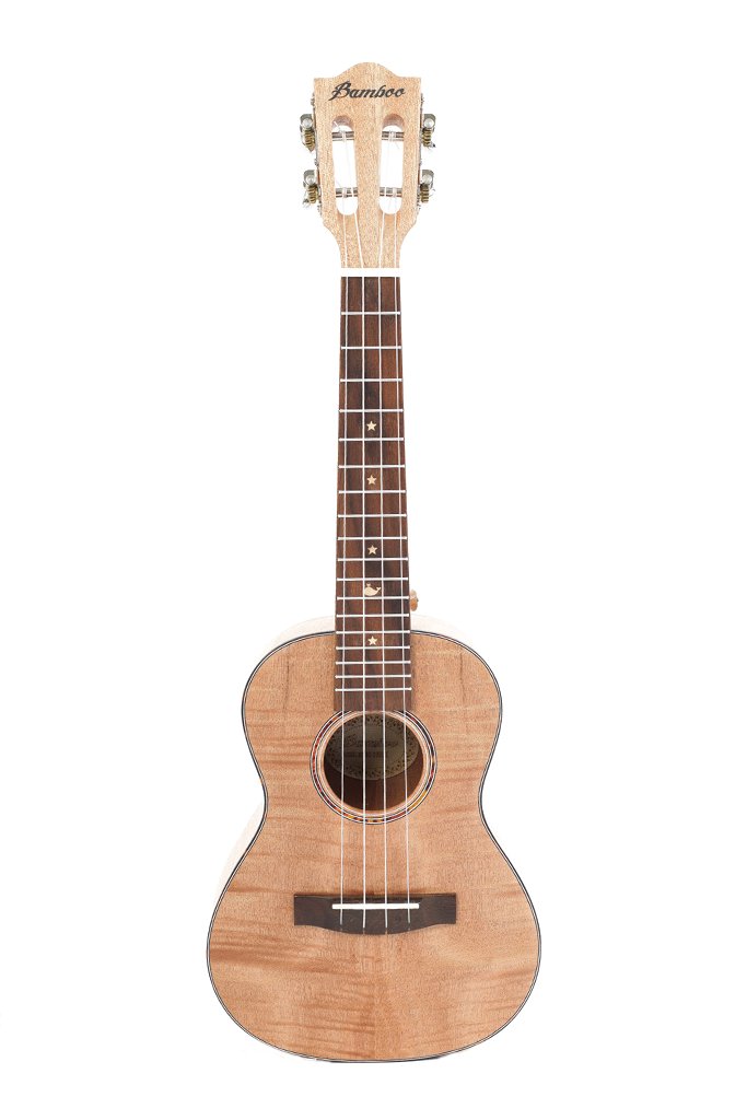 Bamboo Violin‑Style Concert Ukulele 23″ Black w/ EQ & Tuner - U23‑VIO‑BK‑Q