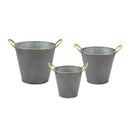 Melrose Metal Aztec Pail Planter Set of 3 Planter