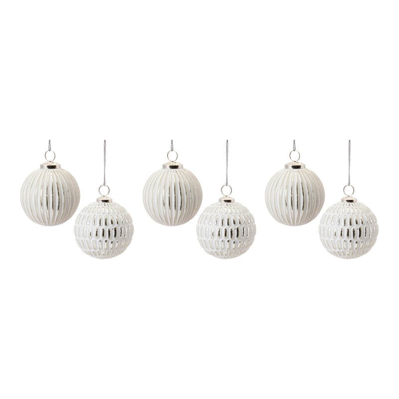 Frosted Glass Ball Ornament (Set of 6)