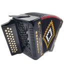 Rossetti 31-Button Diatonic Accordion 12 Bass FBE Black – 3112-FBE-BK