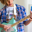Loog Pro Electric 3‑String Kids Guitar - White - LGPROEW