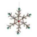 Melrose Jeweled Tinsel Snowflake Ornament (Set of 12)