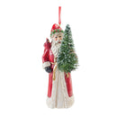 Santa with Cardinal Bird Ornament (Set of 6)