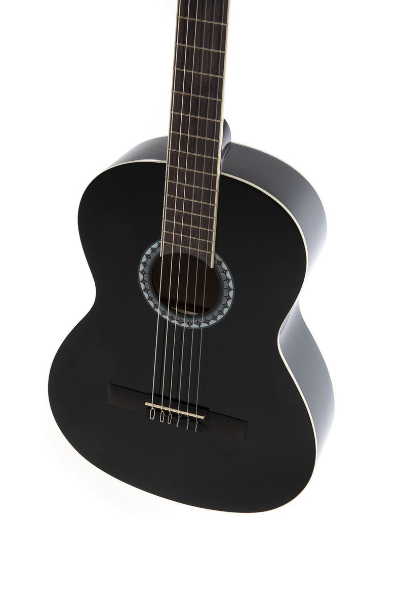 GEWA Basic 3/4-Size Classical Guitar Set - Black Finish w/ Gig Bag & Tuner