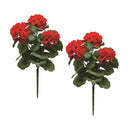 Melrose Red Geranium Floral Bush (Set of 2)