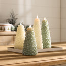 Melrose Glittered Pine Tree Candle 8"H