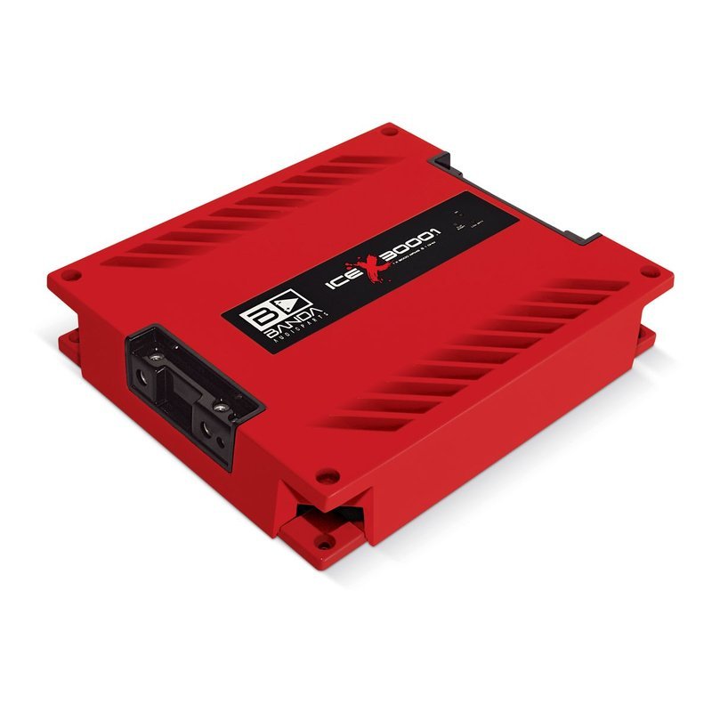 Banda ICEX3000.1RED 3000W RMS 1ch 1Ω Red Amplifier Boost Audio Mono Bass HPF LPF