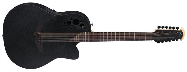 Ovation Elite TX 2058TX‑5 12‑String Acoustic‑Electric Guitar Black Textured