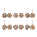 Wood Deer Tree Disc Ornament (Set of 12)