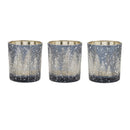 Melrose Navy Pine Tree Glass Votive Holder (Set of 3)