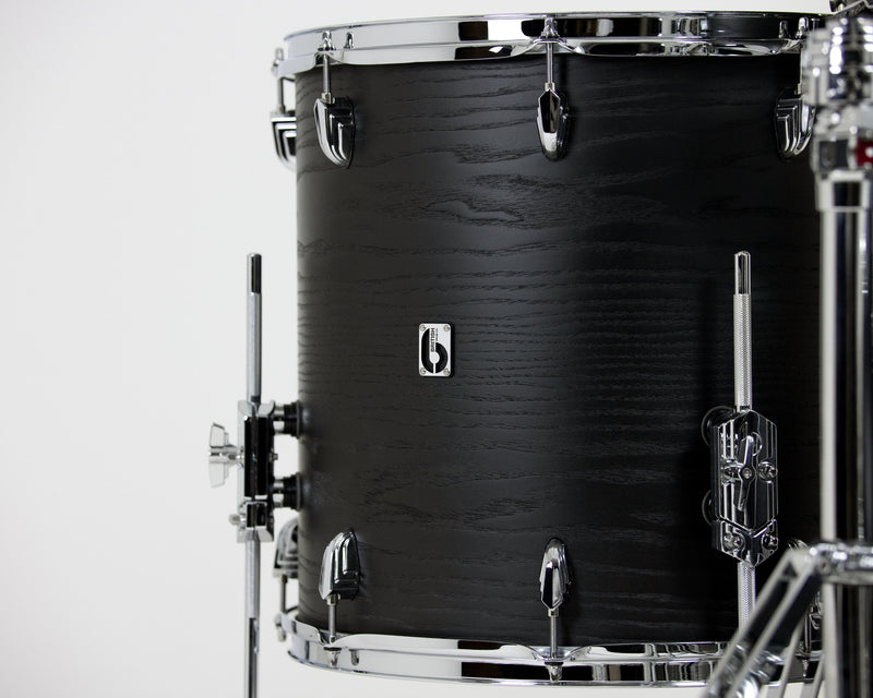 British Drum Co Raven Club Drum Shell Kit (12", 16", 22") - Black Ash Birch