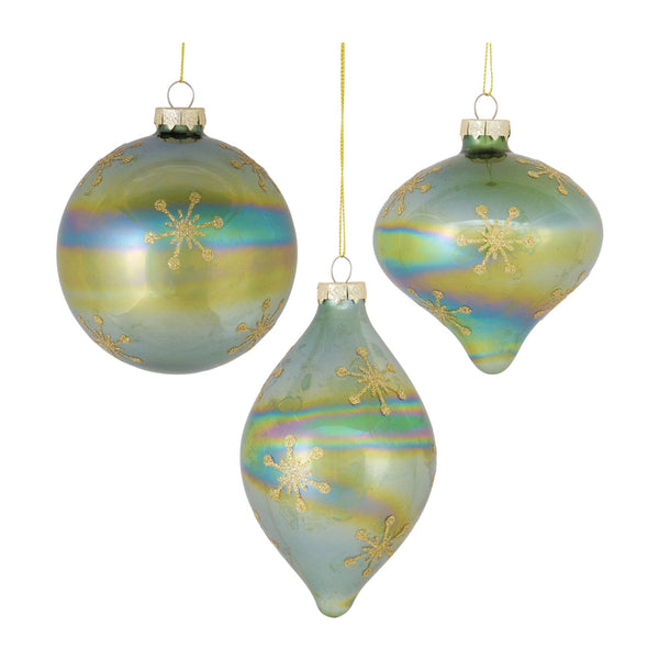 Irredescent Glass Snowflake Ornament (Set of 6)