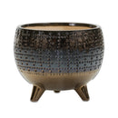 Melrose Dotted Ceramic Planter with Pewter Accent 6"H Planter