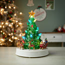 Melrose LED Rotating Musical Santa's Sleigh Christmas Tree 11"H