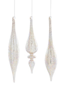 Melrose Champagne Jeweled Glass Drop Ornament (Set of 6)