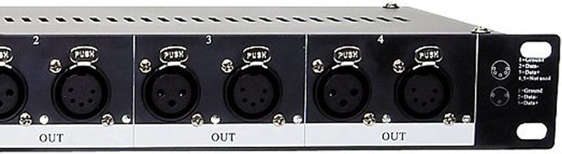 Chauvet DJ Data Stream 4 DMX-512 Optical Splitter – 3 & 5-Pin XLR