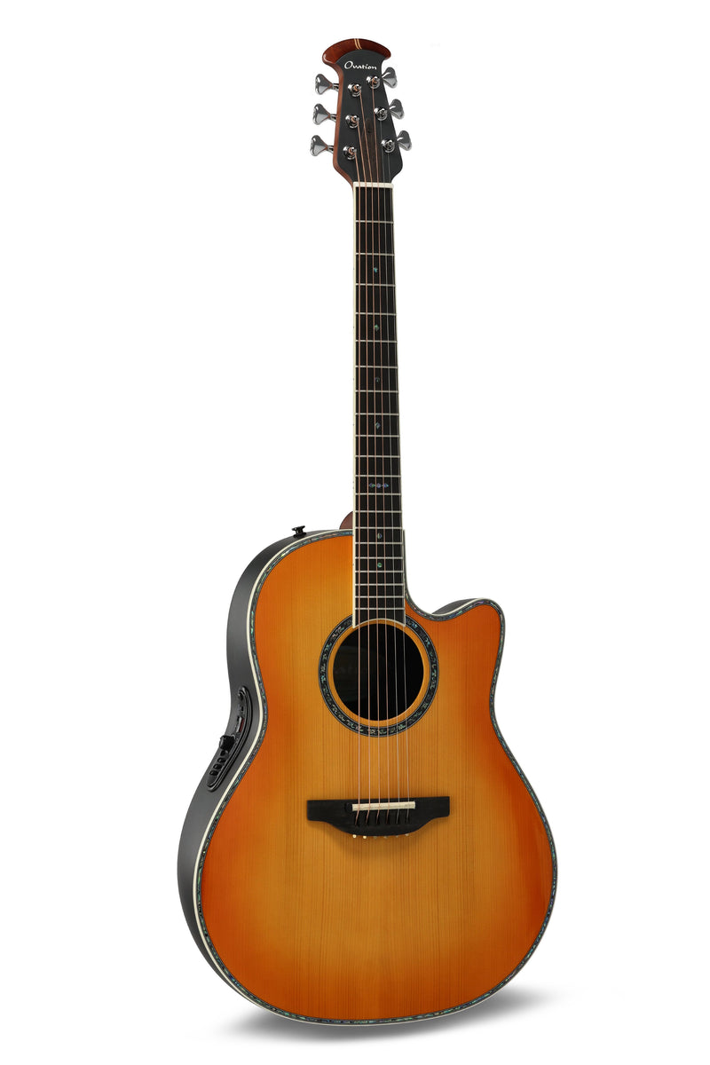 Ovation Custom Balladeer Acoustic‑Electric Guitar - Vintage Burst w/ Gig Bag