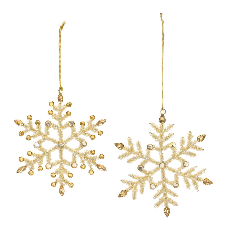 Jeweled Metal Snowflake Ornament (Set of 12)