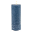 Melrose FIA Wick Blue Pillar Candle (Set of 2)