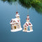 Glittered Glass Church Ornament (Set of 6)