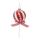 Melrose Glass Peppermint Lollipop Ornament (Set of 12)