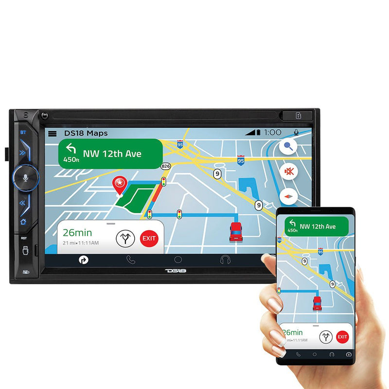DS18 DDX6.9CP 6.9″ Mech‑Less Double‑DIN Touchscreen Head Unit – Bluetooth, CarPlay & MirrorLink