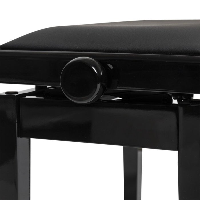 Stagg Hydraulic Piano Bench Black High Gloss w/ Velvet Top - New Open Box