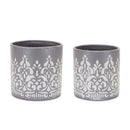 Melrose Ornate Metal Planter Set of 2 Planter