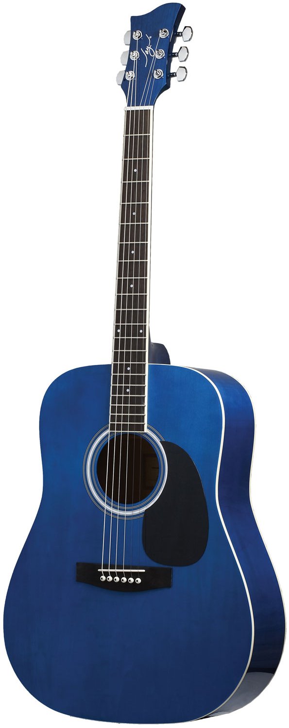 Jay Turser JJ45-TBL-A Dreadnought Acoustic Guitar – Transparent Blue