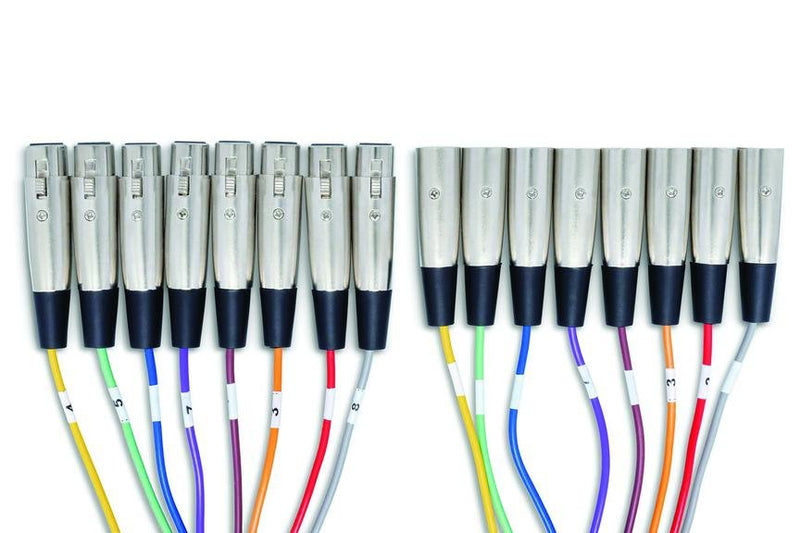 Hosa XLR-803 3m 8-Channel Balanced Snake, XLR3F to XLR3M