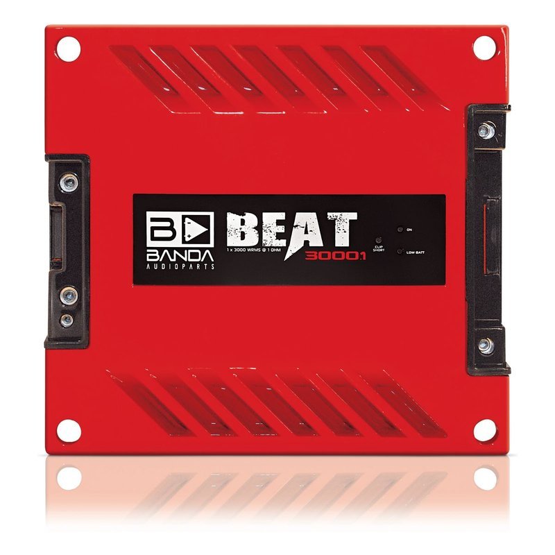 Banda BEAT3000.1RED 3000W RMS 1ch 1Ω Red Amplifier Subwoofer Subsonic Filter LPF