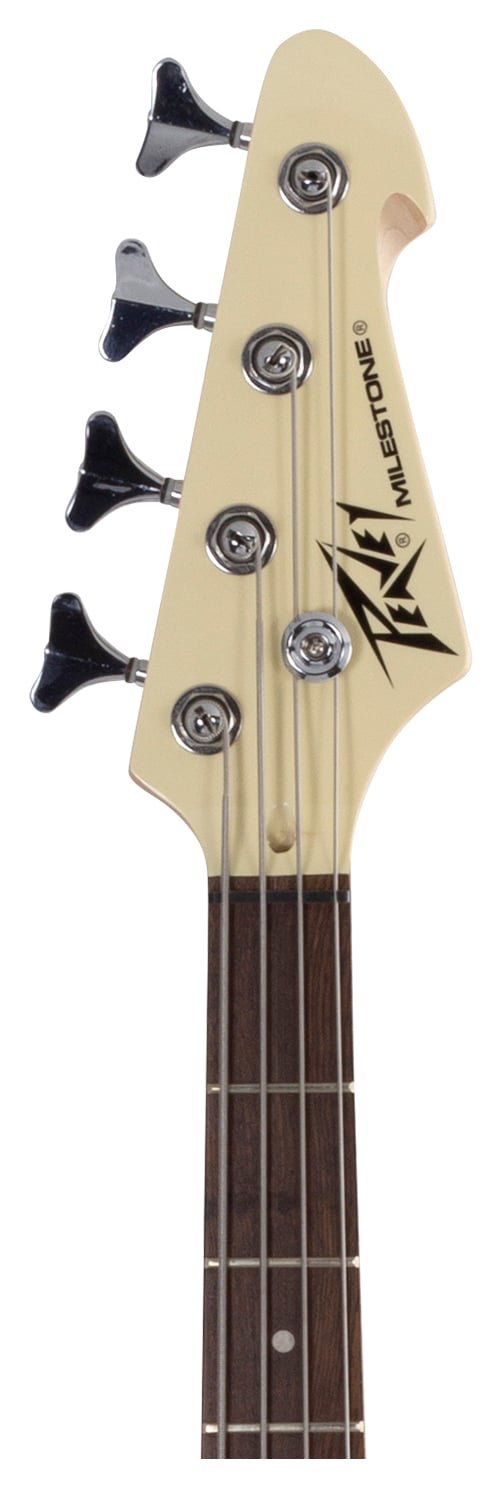 Peavey Milestone 4 Ivory 4-String Electric Bass Guitar with Powerplate