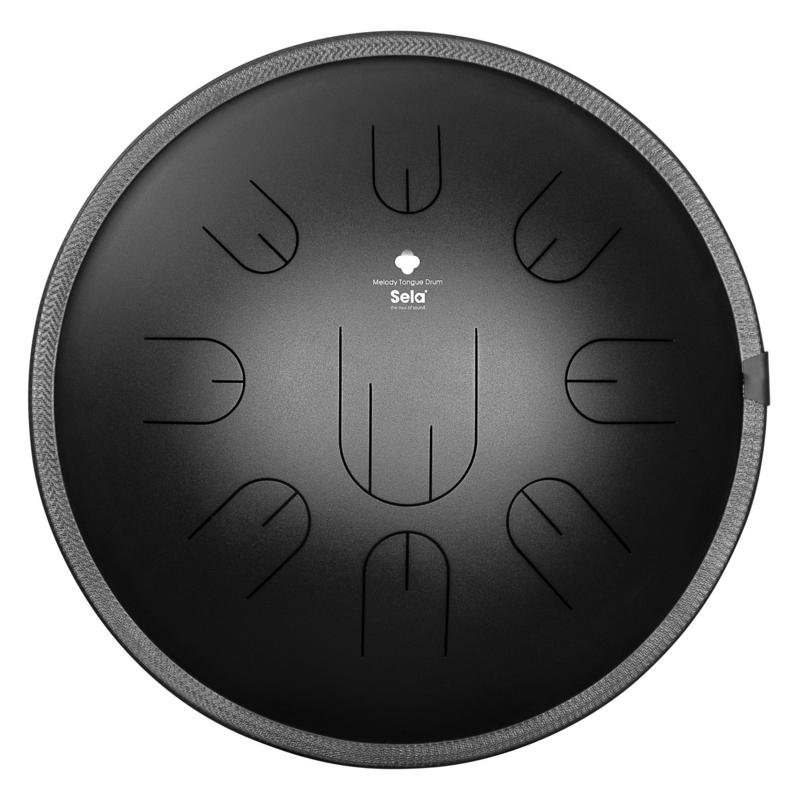 Sela Melody 14" D Kurd Tongue Drum – Black with Bag - SE380