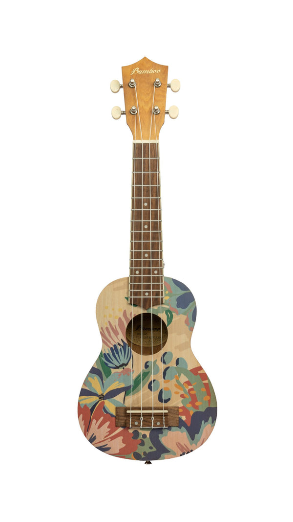 Bamboo U21-CARAMELL 21" Soprano Ukulele – Floral Design w/ Gig Bag