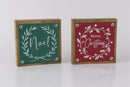 Melrose Holiday Sentiment Sign with Faux Leather Accent (Set of 6)