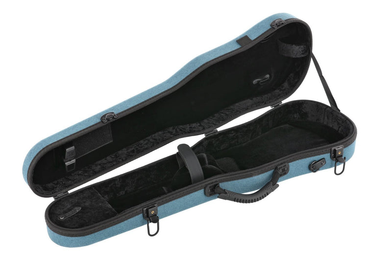 GEWA Bio-A Shaped 4/4 Violin Case - Blue with Backpack Straps