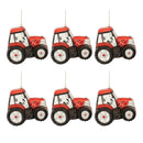 Melrose Glittered Glass Tractor Ornament (Set of 6)