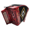 Rossetti 31-Button Diatonic Accordion 12 Bass GCF Red – 3112-GCF-RD