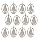 Melrose Etched Metal Pine Tree Ornament (Set of 12)