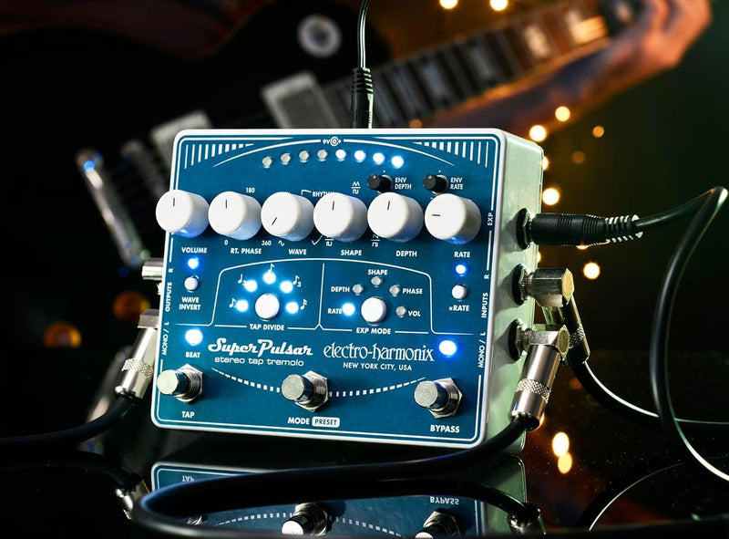 Electro-Harmonix Super Pulsar Stereo Tap Tremolo Pedal