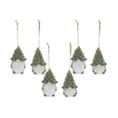 Melrose Terra Cotta Gnome with Pine Tree Hat Ornament (Set of 6)