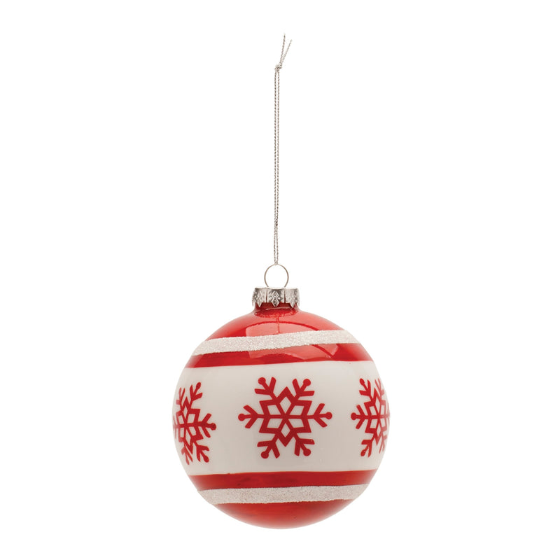 Snowflake Glass Ball Ornament (Set of 6)