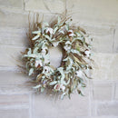 Cotton and Leaf Twig Wreath 28"D