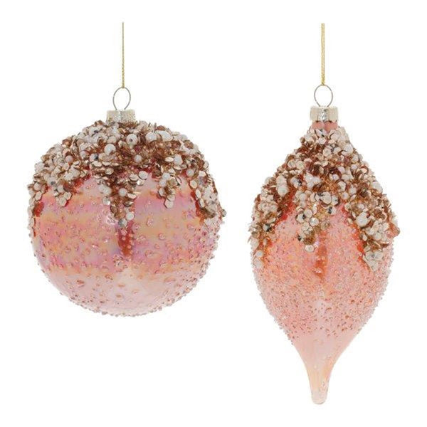 Beaded Iridescent Glass Ornament (Set of 6)